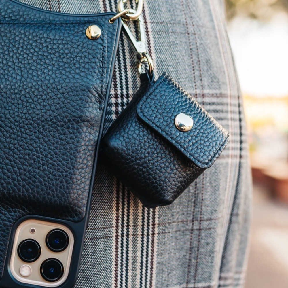Bandolier Ava Black Leather Airpods Case